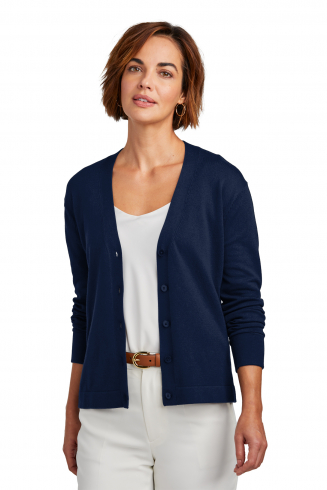 Custom Embroidered Brooks Brothers Women's Cotton Stretch Cardigan Sweater - BB18405 